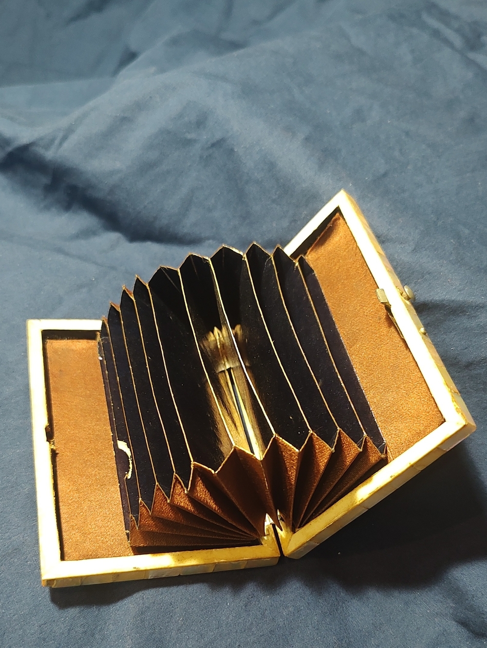 Antique Victorian Mother of Pearl Concertina Accordion Card Case
